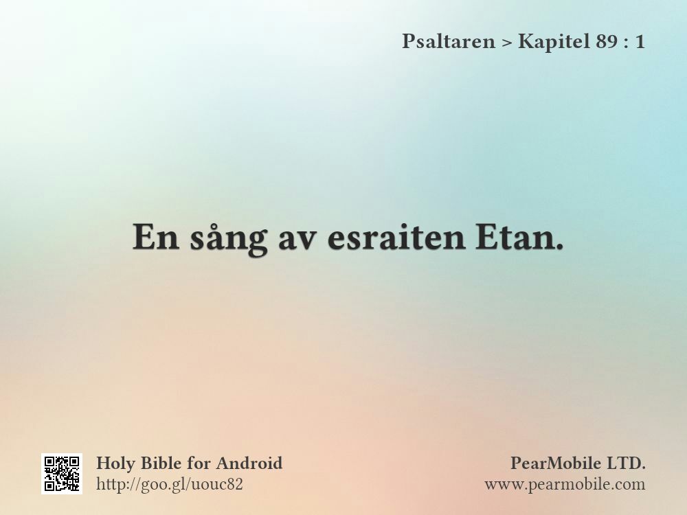 Psaltaren, Kapitel 89:1